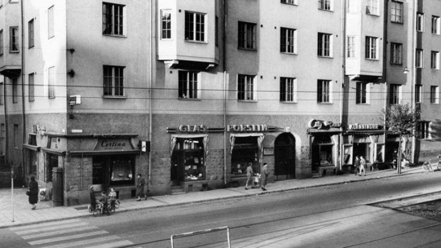Butiker hörnet Tottvägen 1959